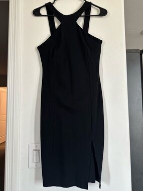 Windsor Black Midi Dress with Front Slit